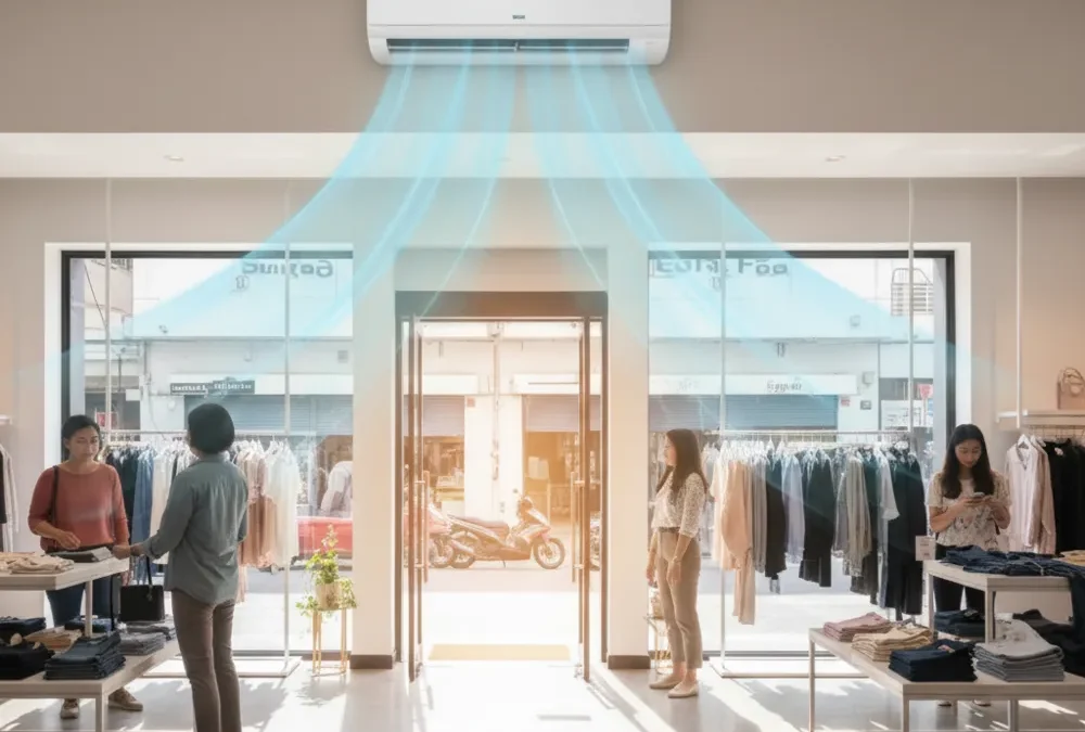 Suhu AC di toko pakaian