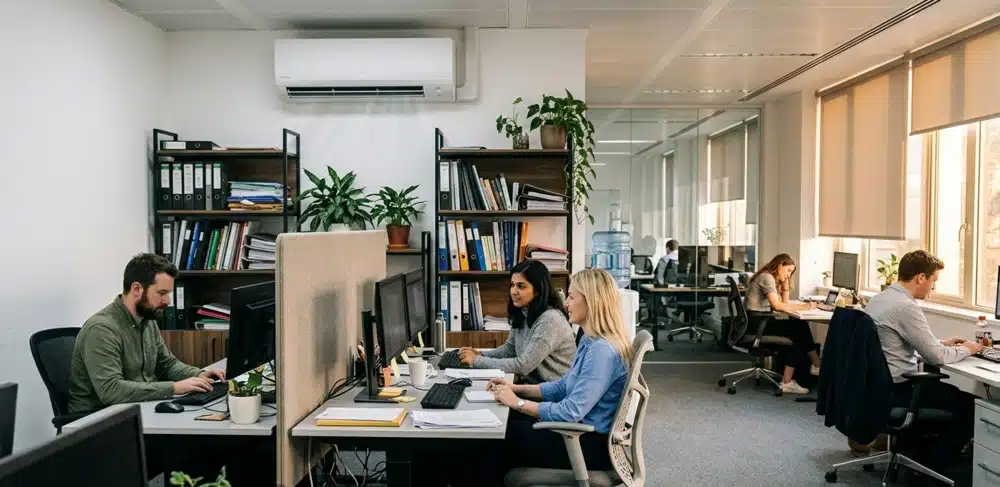 Teknologi Airflow Modern pada AC yang Membuat Pendinginan Lebih Merata 1 Penempatan AC di ruang kerja
