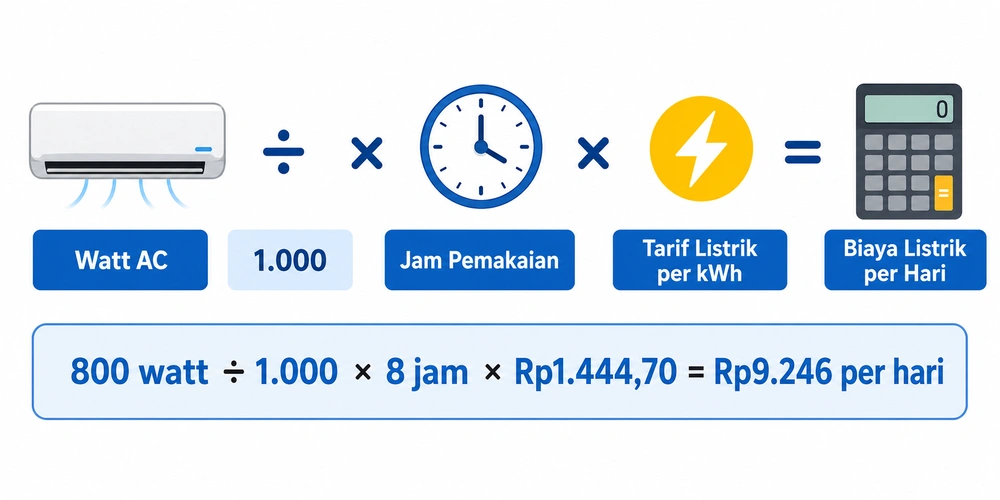 Estimasi Tagihan Listrik AC per Hari Berdasarkan PK: Panduan Praktis untuk Rumah, Kos, dan Kantor Kecil 1 Tabel estimasi tagihan AC