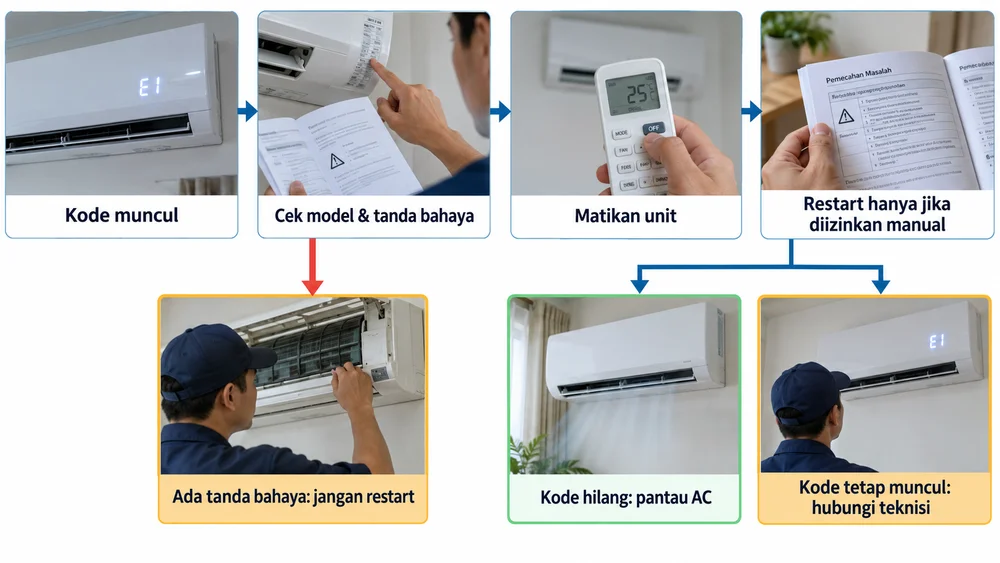 Muncul Kode Error pada AC AQUA? Jangan Asal Restart, Cek Artinya di Sini! 2 Petunjuk kode AC